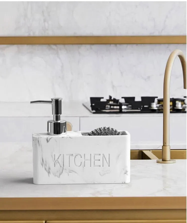 Dispenser de Detergente com Suporte para Esponja de Cozinha