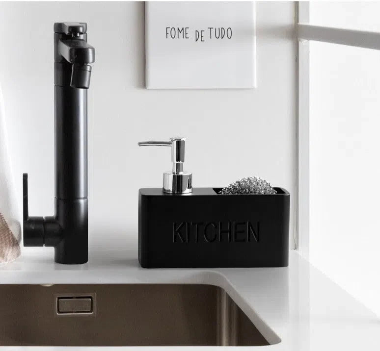 Dispenser de Detergente com Suporte para Esponja de Cozinha
