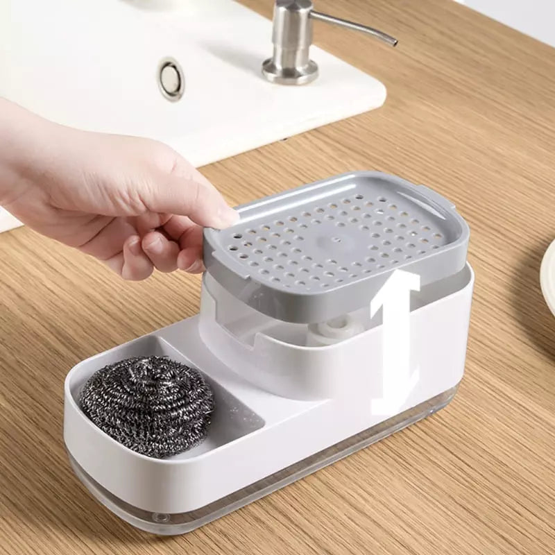 Dispenser de Detergente e Suporte para Esponja de Pia