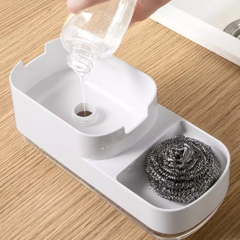 Dispenser de Detergente e Suporte para Esponja de Pia