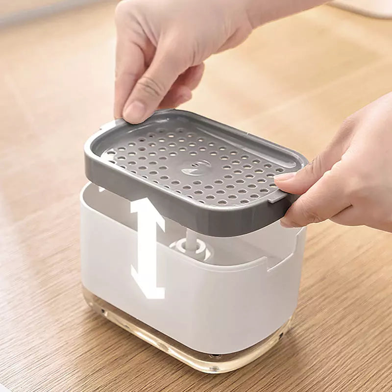 Dispenser de Detergente e Suporte para Esponja de Pia