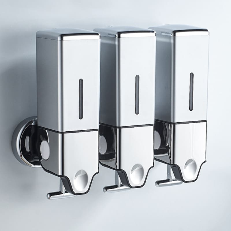 Dispenser de Sabonete Líquido para Parede - Shampoo e Condicionador Quadrado