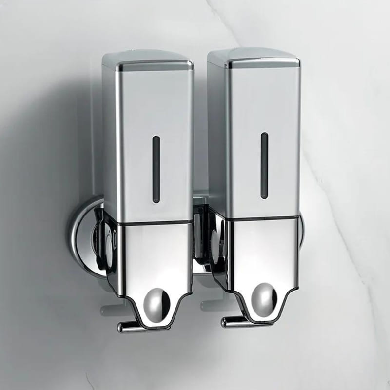 Dispenser de Sabonete Líquido para Parede - Shampoo e Condicionador Quadrado