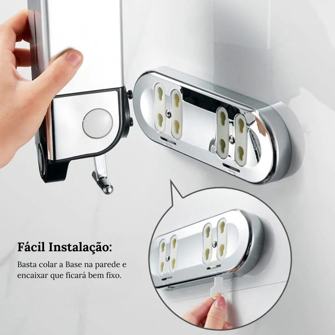 Dispenser de Sabonete Líquido para Parede - Shampoo e Condicionador Quadrado