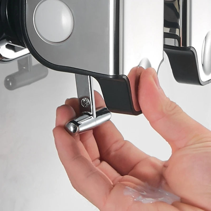 Dispenser de Sabonete Líquido para Parede - Shampoo e Condicionador Quadrado