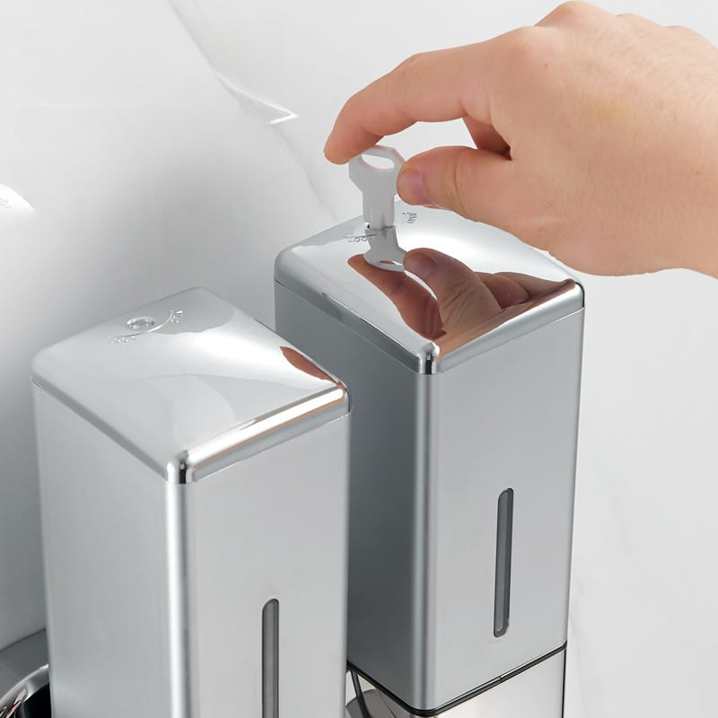 Dispenser de Sabonete Líquido para Parede - Shampoo e Condicionador Quadrado
