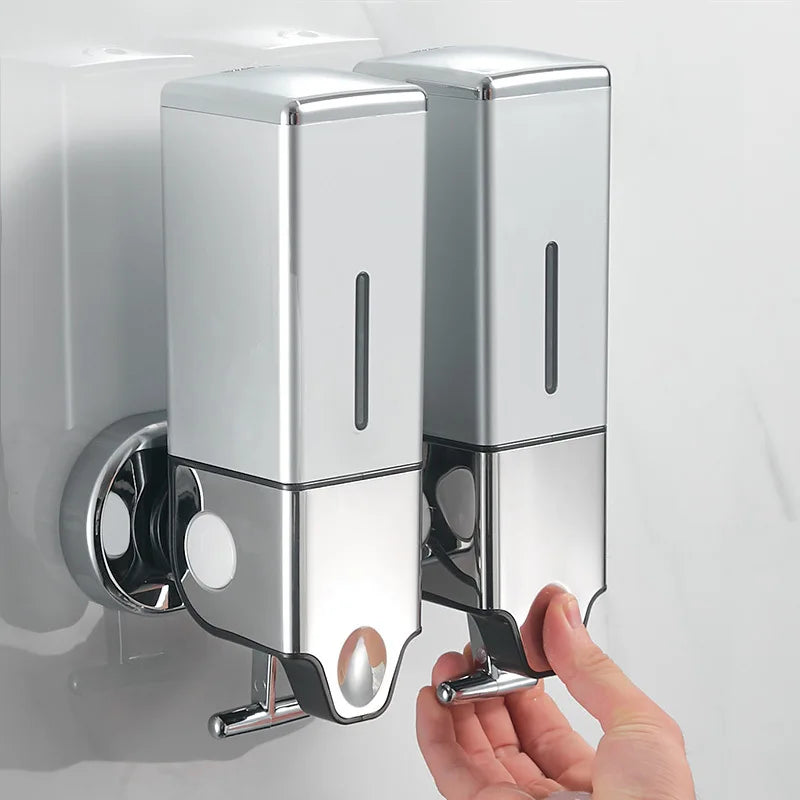 Dispenser de Sabonete Líquido para Parede - Shampoo e Condicionador Quadrado