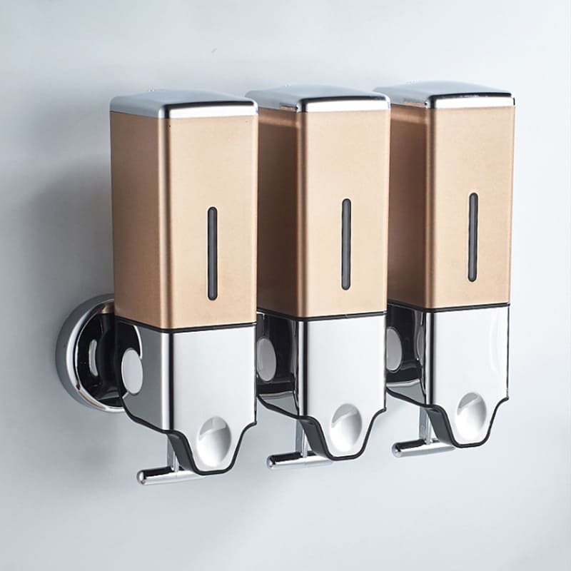 Dispenser de Sabonete Líquido para Parede - Shampoo e Condicionador Quadrado