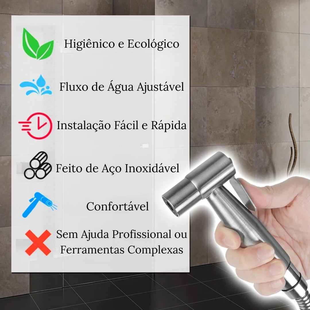 Ducha Higiênica Cromada para Banheiro - Acessório de Banho