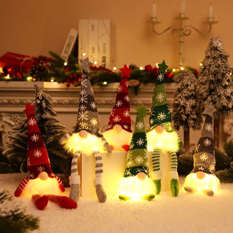 Enfeites Natalinos Gnomos com Pernas Longas para Decoração de Natal