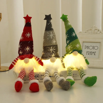 Enfeites Natalinos Gnomos com Pernas Longas para Decoração de Natal