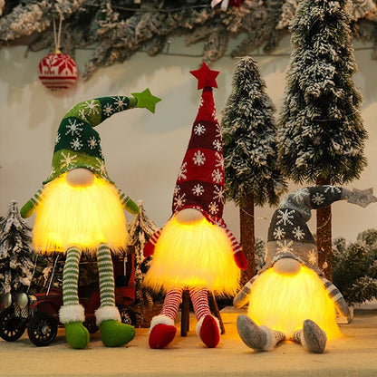 Enfeites Natalinos Gnomos com Pernas Longas para Decoração de Natal