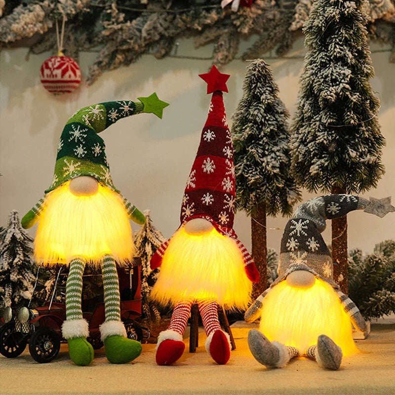 Enfeites Natalinos Gnomos com Pernas Longas para Decoração de Natal