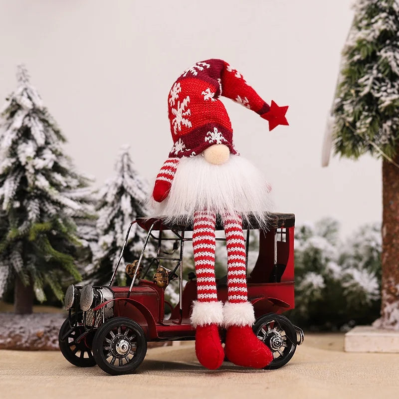Enfeites Natalinos Gnomos com Pernas Longas para Decoração de Natal