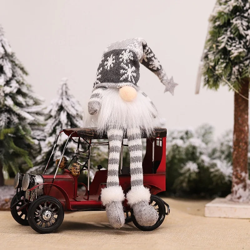 Enfeites Natalinos Gnomos com Pernas Longas para Decoração de Natal