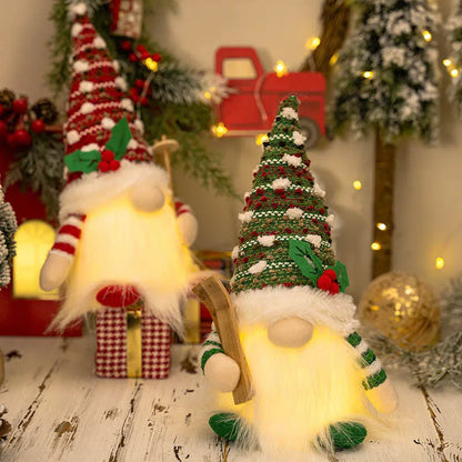 Enfeites Natalinos Luminosos com Elfos - Decoração de Natal