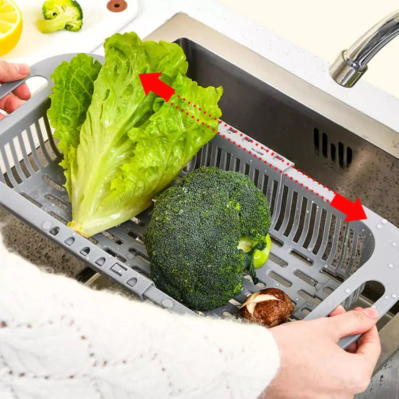 Escorredor de Alimentos Cesto de Drenagem Expandível para Cozinha