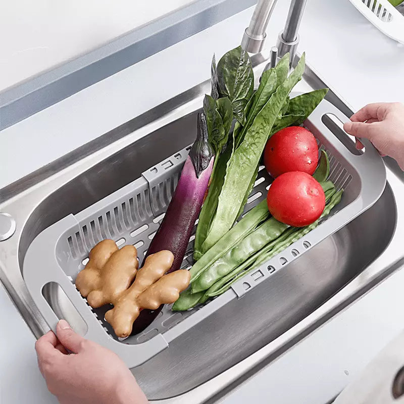 Escorredor de Alimentos Cesto de Drenagem Expandível para Cozinha
