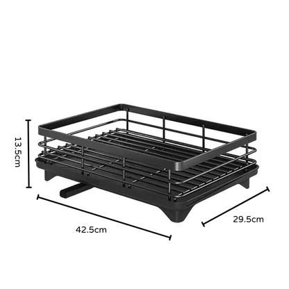Escorredor de Louça Preto com Bandeja Coletora de Metal