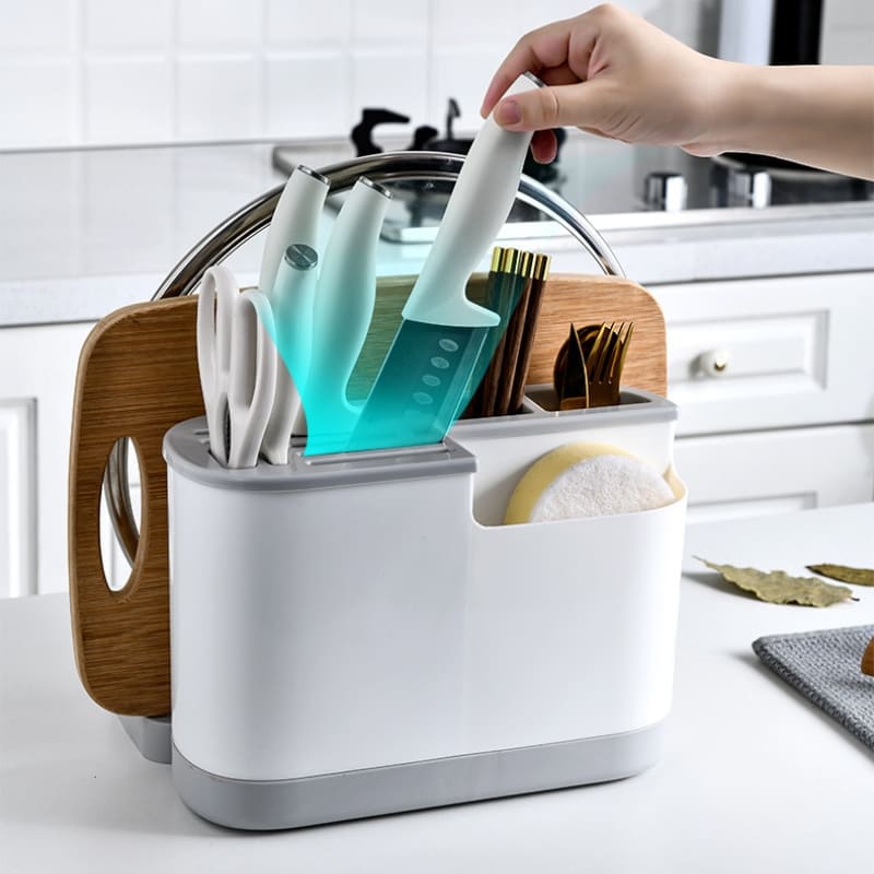 Escorredor de Louça com Porta Talheres e Facas - Ideal para Cozinha