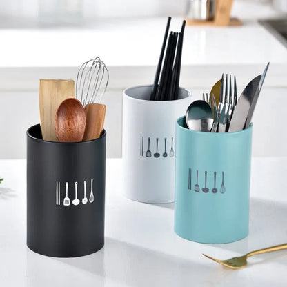 Escorredor de Talheres em Aço Inoxidável - Organizador de Utensílios de Cozinha