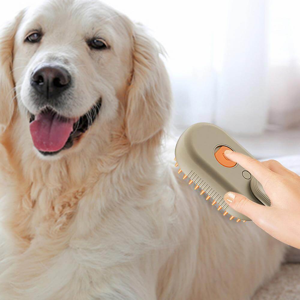 Escova a Vapor para Pets com Spray – Limpeza e Cuidados para Animais de Estimação