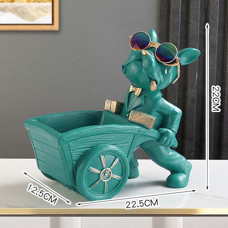 Escultura Decorativa de Bulldog Francês para Decoração de Ambientes