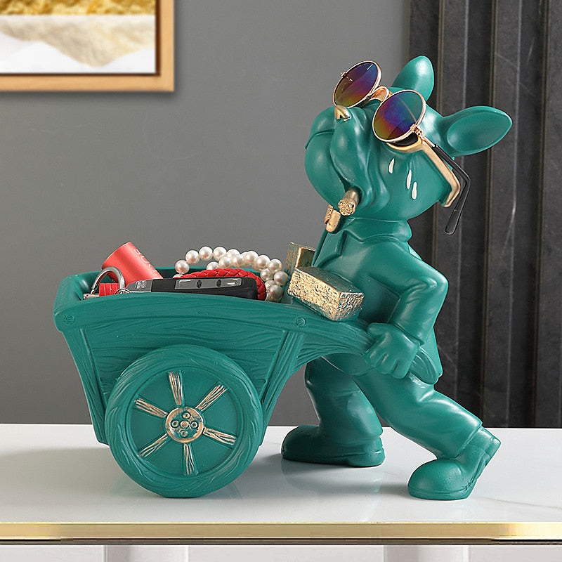 Escultura Decorativa de Bulldog Francês para Decoração de Ambientes
