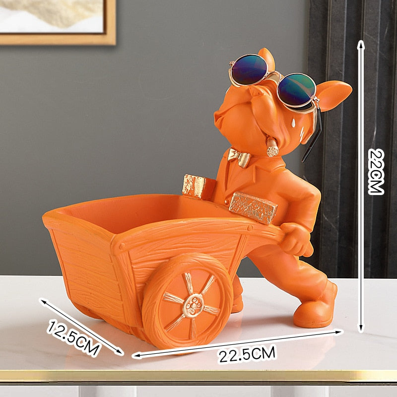 Escultura Decorativa de Bulldog Francês para Decoração de Ambientes