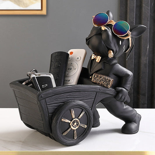 Escultura Decorativa de Bulldog Francês para Decoração de Ambientes