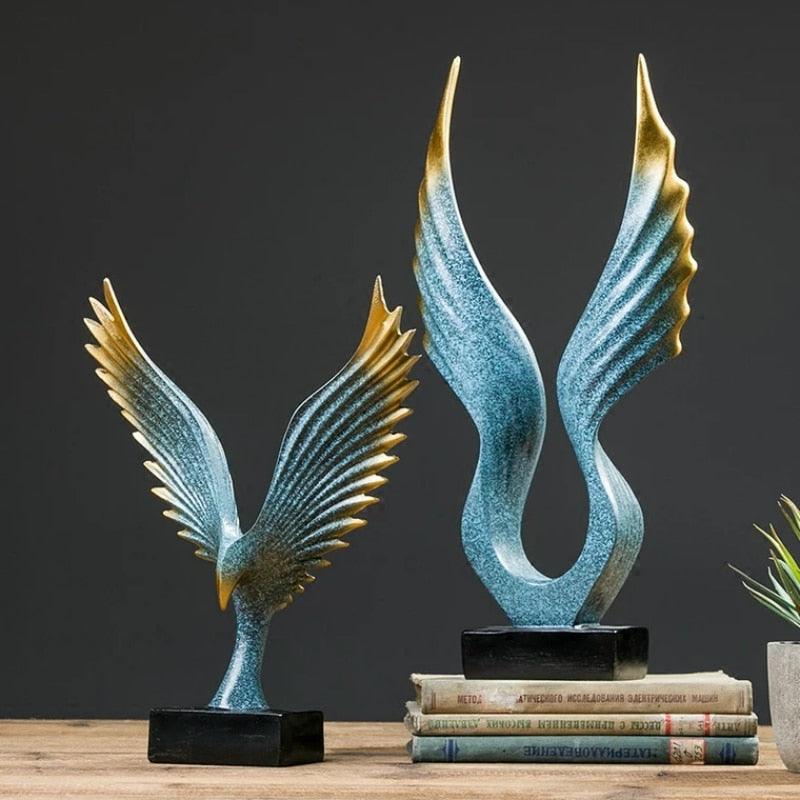 Escultura de Águia Real em Resina - Detalhes Realistas para Decoração