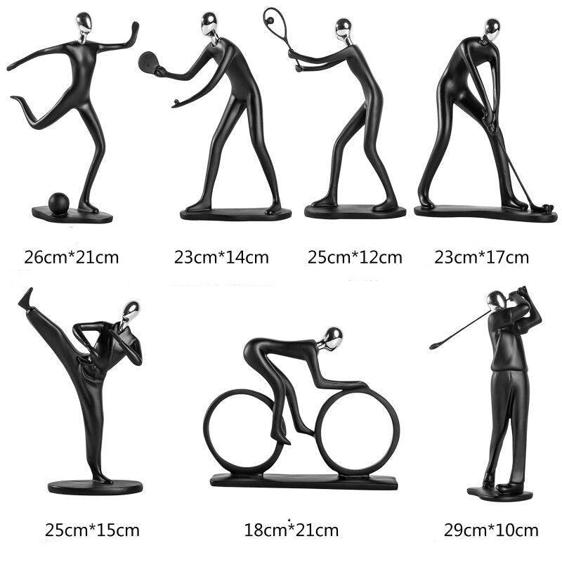 Escultura de Atletas en Resina - Decoración Deportiva para Hogar