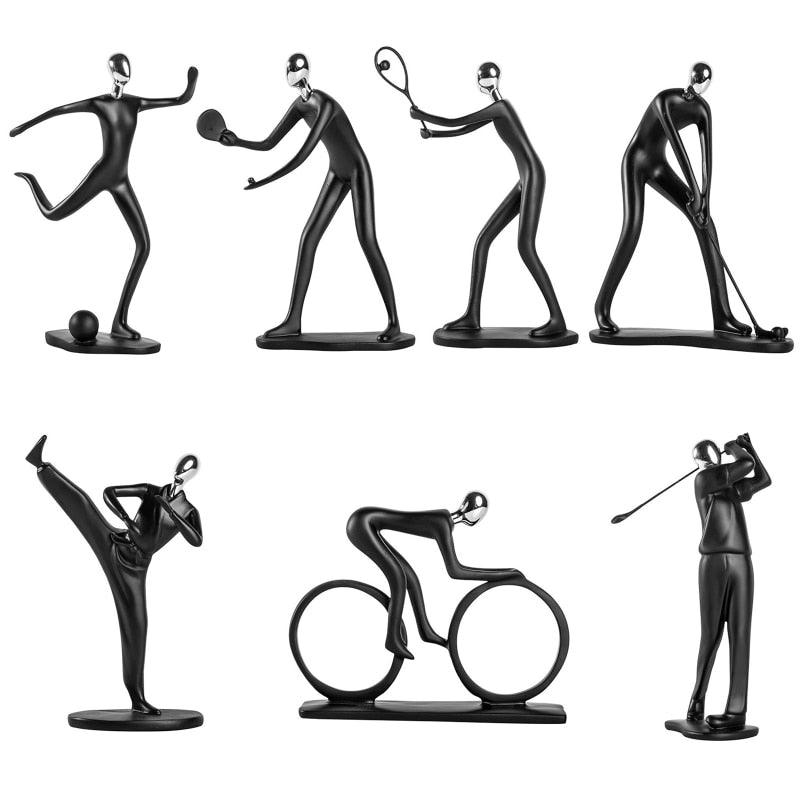 Escultura de Atletas en Resina - Decoración Deportiva para Hogar