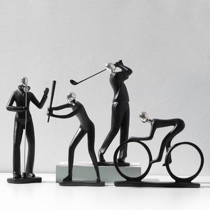 Escultura de Atletas en Resina - Decoración Deportiva para Hogar