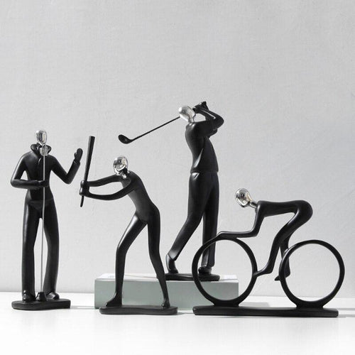 Escultura de Atletas en Resina - Decoración Deportiva para Hogar