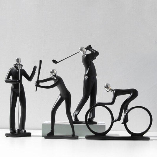 Escultura de Atletas en Resina - Decoración Deportiva para Hogar