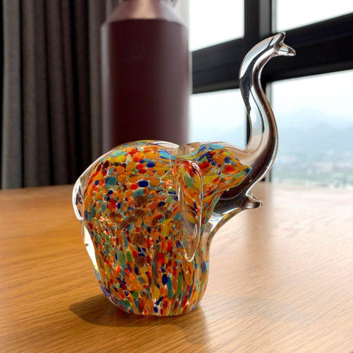 Escultura de Elefante Brilhante em Resina - Arte Decorativa para Casa