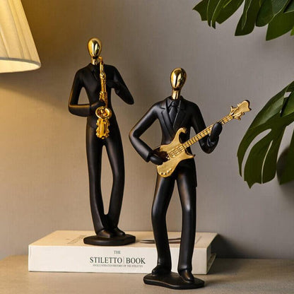 Escultura de Músicos en Resina - Arte Decorativo para Amantes de la Música