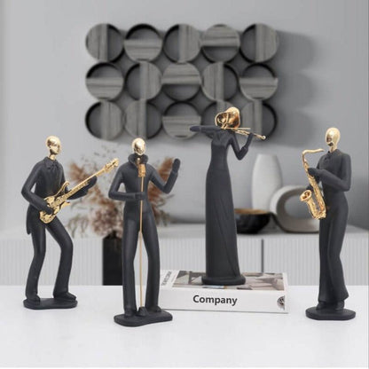 Escultura de Músicos en Resina - Arte Decorativo para Amantes de la Música