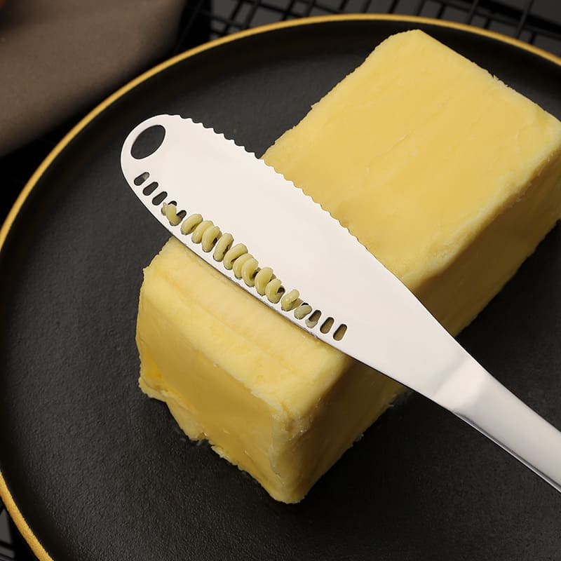 Espátula de Aço Inoxidável para Manteiga com Faca Serrilhada