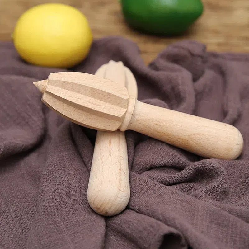Espremedor Manual de Limão em Madeira de Faia Natural - Utensílio de Cozinha Ecológico