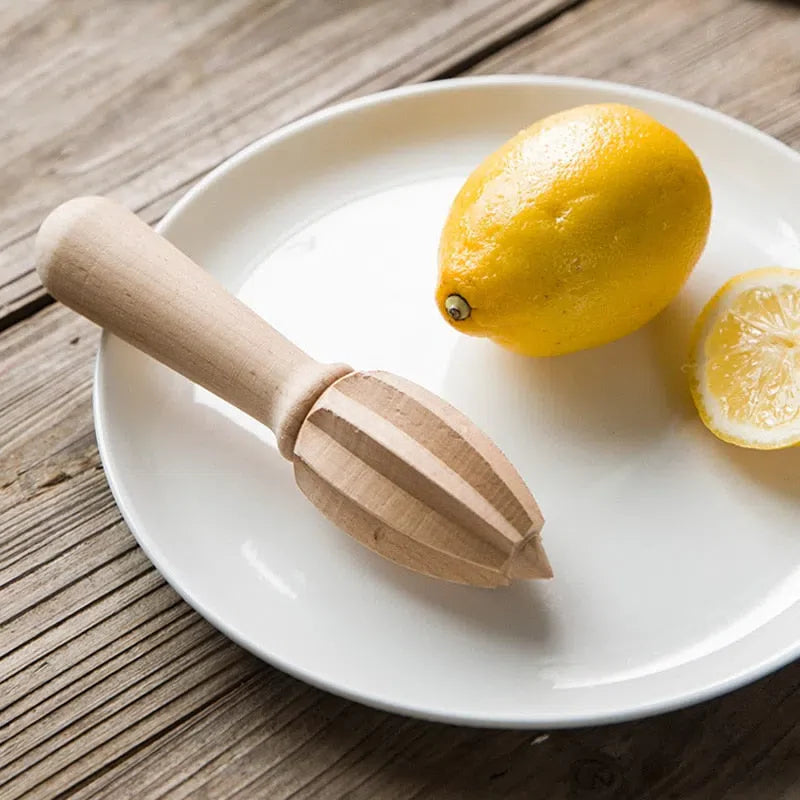 Espremedor Manual de Limão em Madeira de Faia Natural - Utensílio de Cozinha Ecológico