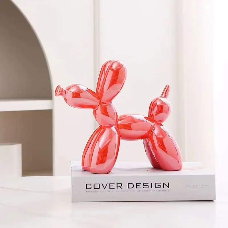 Estátua de Cachorro de Balão em Cerâmica para Decoração de Sala
