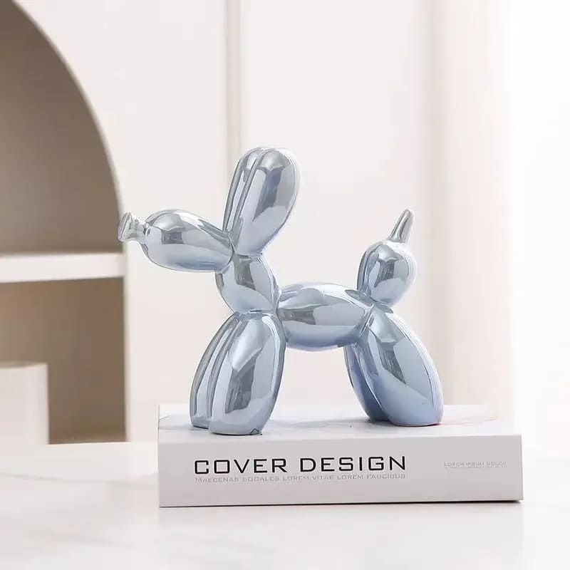 Estátua de Cachorro de Balão em Cerâmica para Decoração de Sala