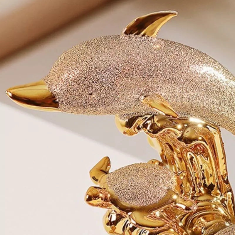 Estátua de Golfinhos em Cerâmica para Decoração de Mesa de Luxo