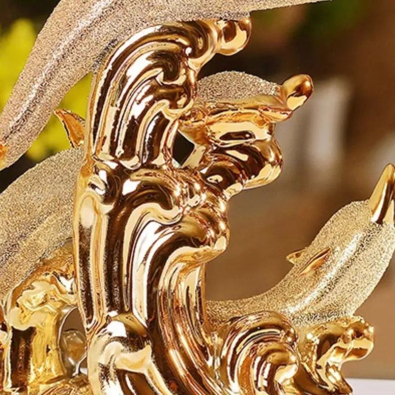 Estátua de Golfinhos em Cerâmica para Decoração de Mesa de Luxo