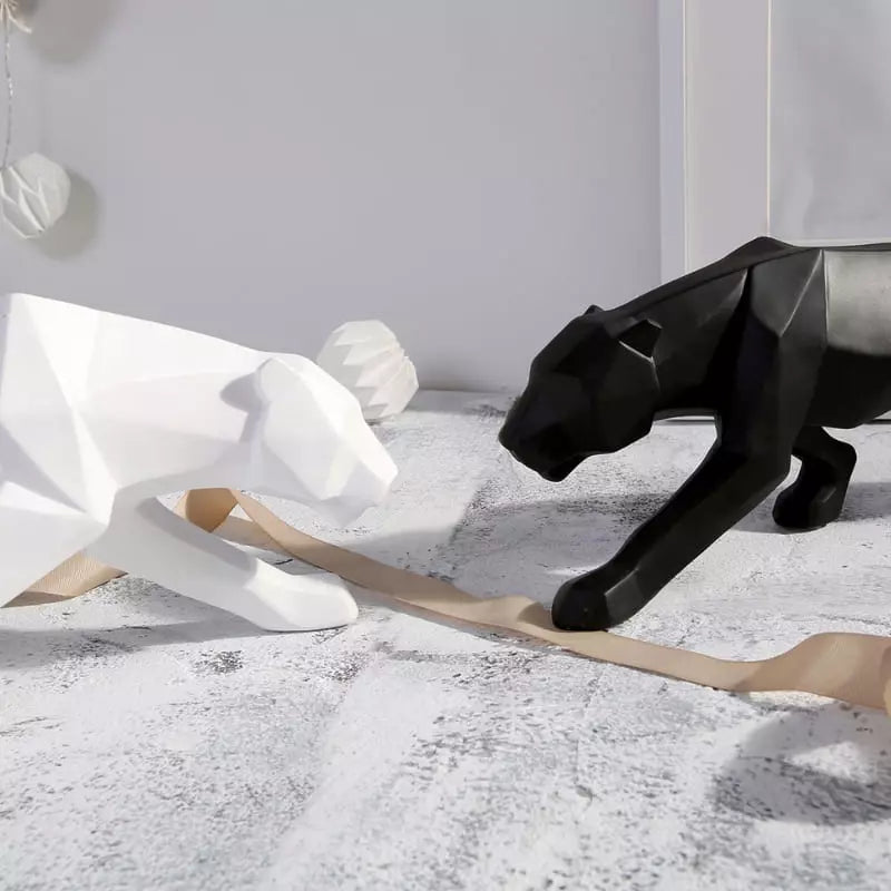 Estátua de Leopardo em Resina para Decoração de Mesa