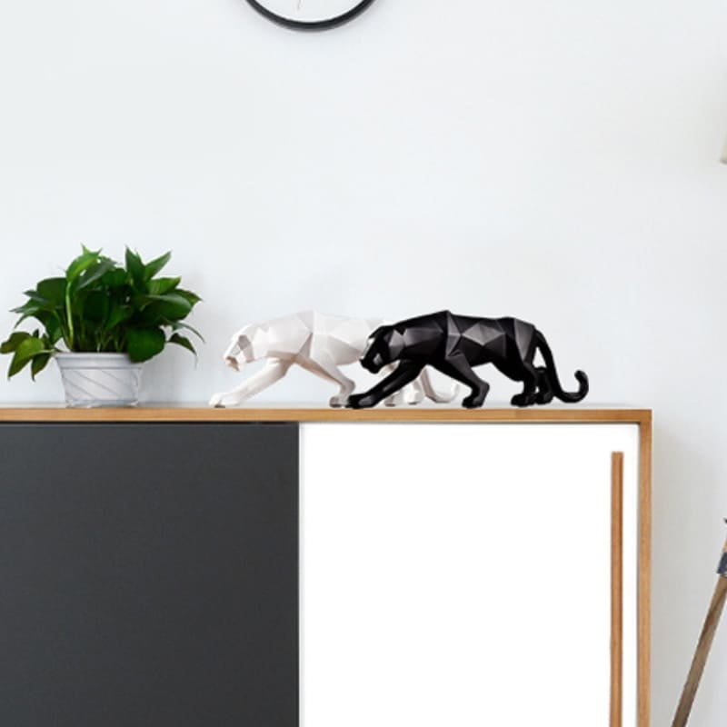 Estátua de Leopardo em Resina para Decoração de Mesa