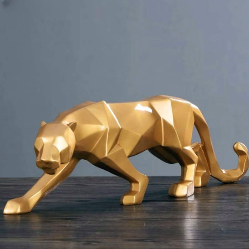 Estátua de Leopardo em Resina para Decoração de Mesa