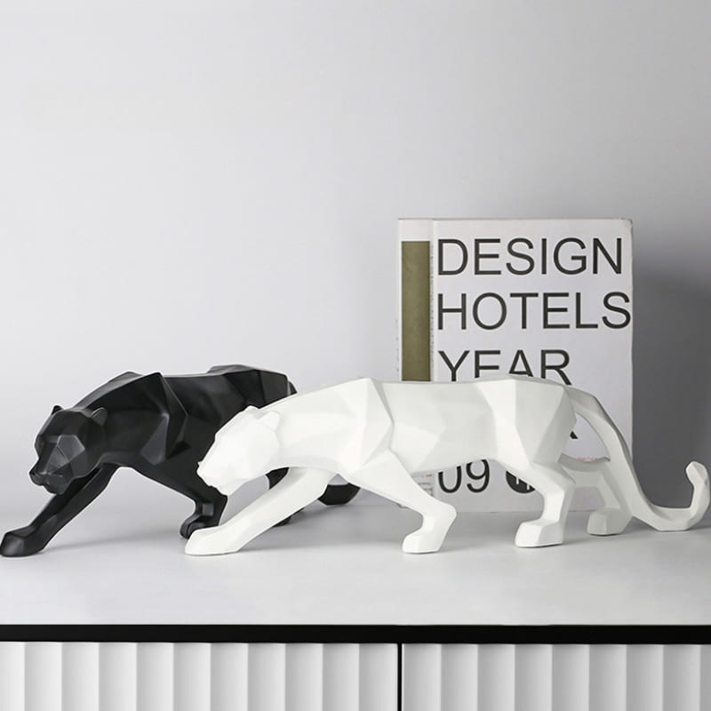 Estátua de Leopardo em Resina para Decoração de Mesa